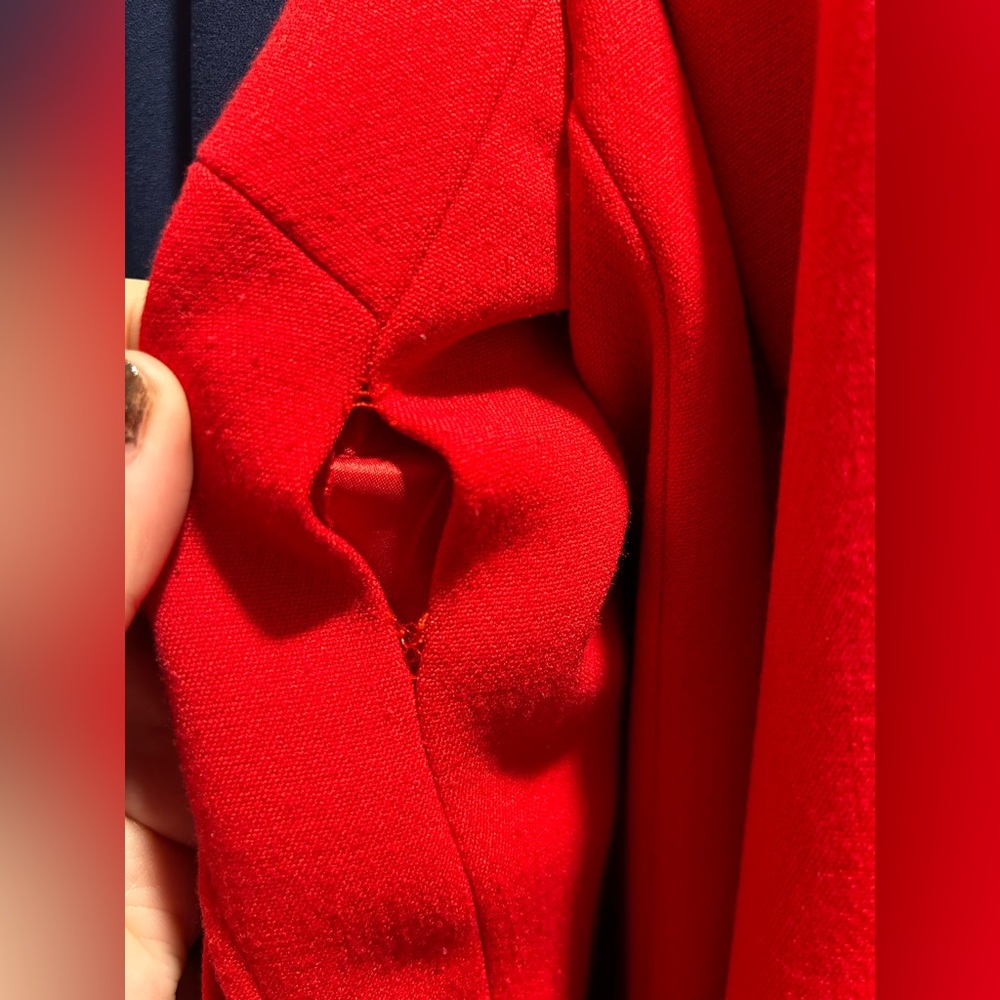 Margaret Frances Petite Brand Red Jacket With Black Buttons Size 10 - Picture 5 of 6